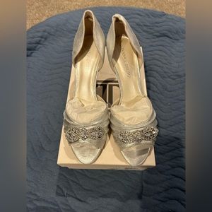 Ivanka Trump Nanci silver suede shoes